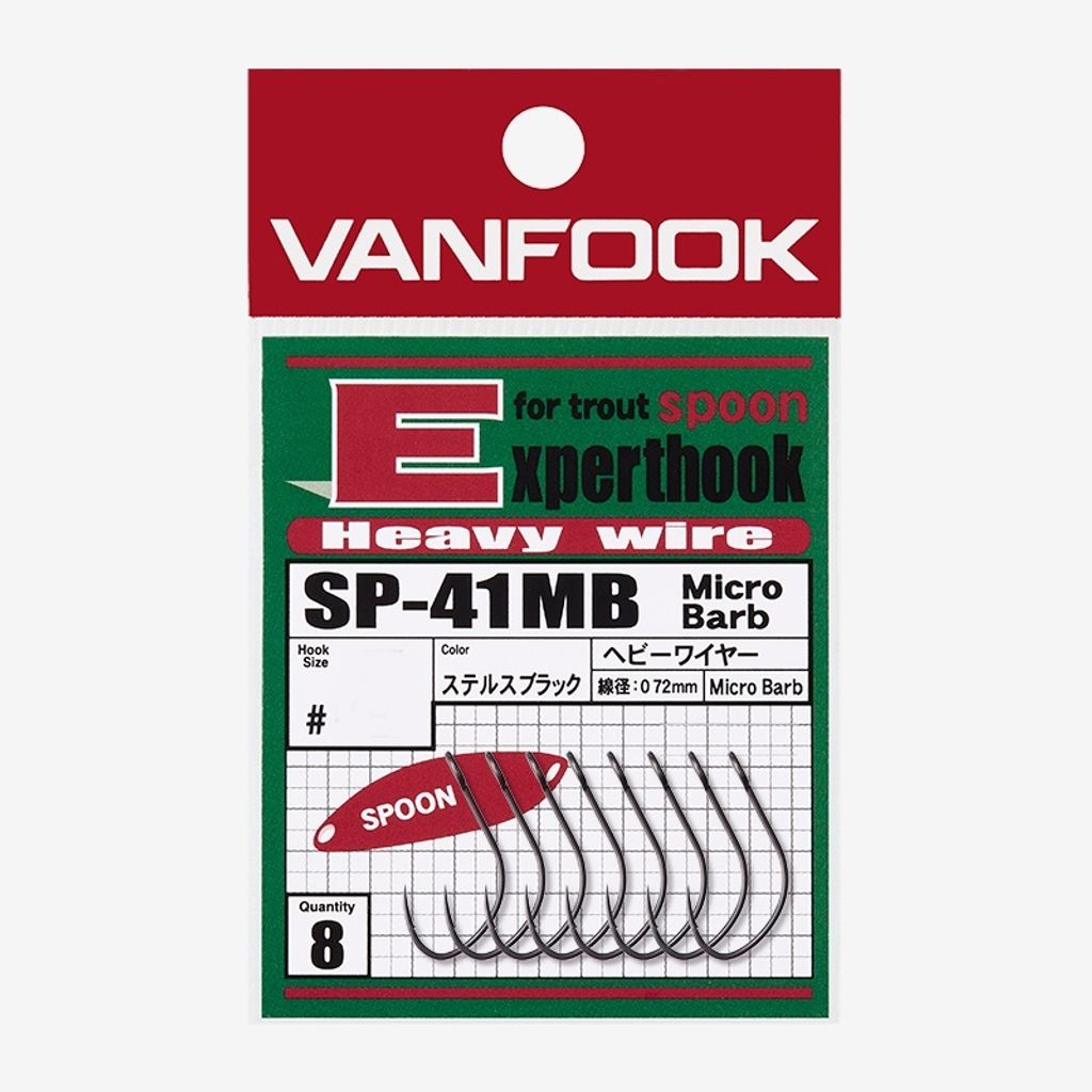 Vanfook SP-41MB Micro Barb Spoonhaken für Blinker #4 8Stk