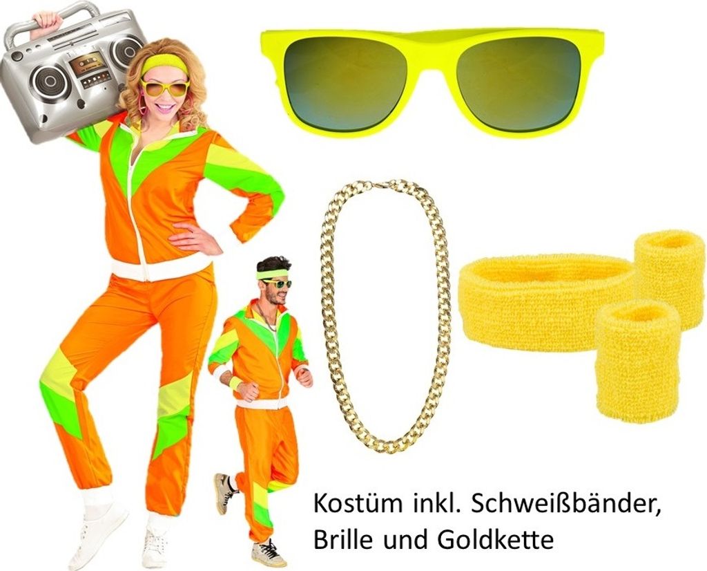 Uni 80 er Jahre Trainingsanzug hell - Gr. S - XXL + Produktbild 