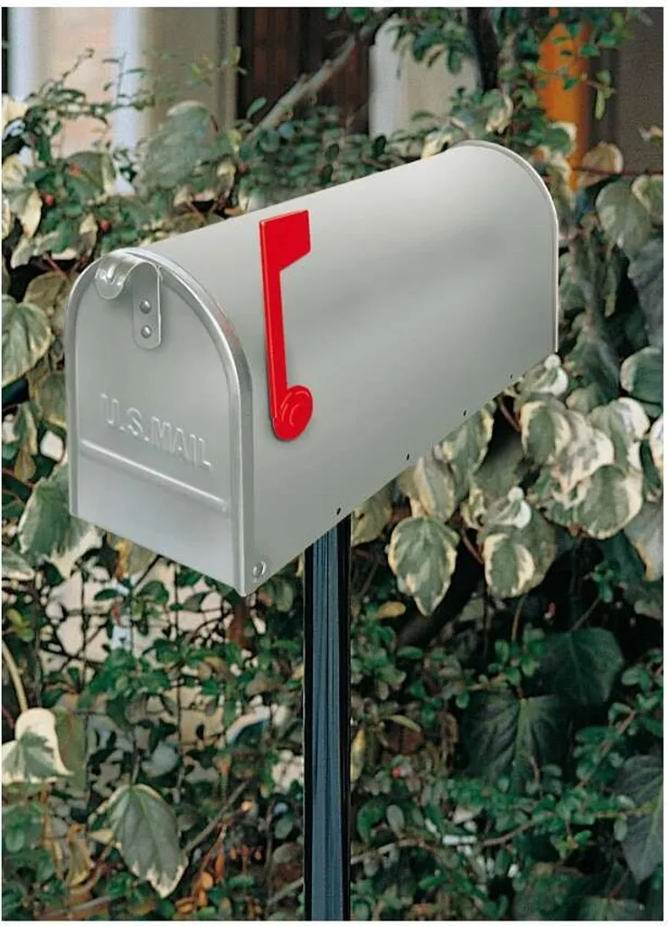 Boîte aux lettres Alubox America en alu argenté de 48cm de profondeur