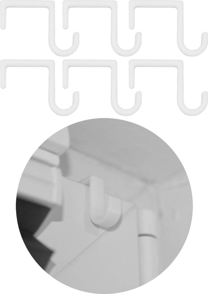 6x Fensterhaken Fensterklemme 23 mm Fensterklammer Fensterclip Fensterdeko Universal Weiß