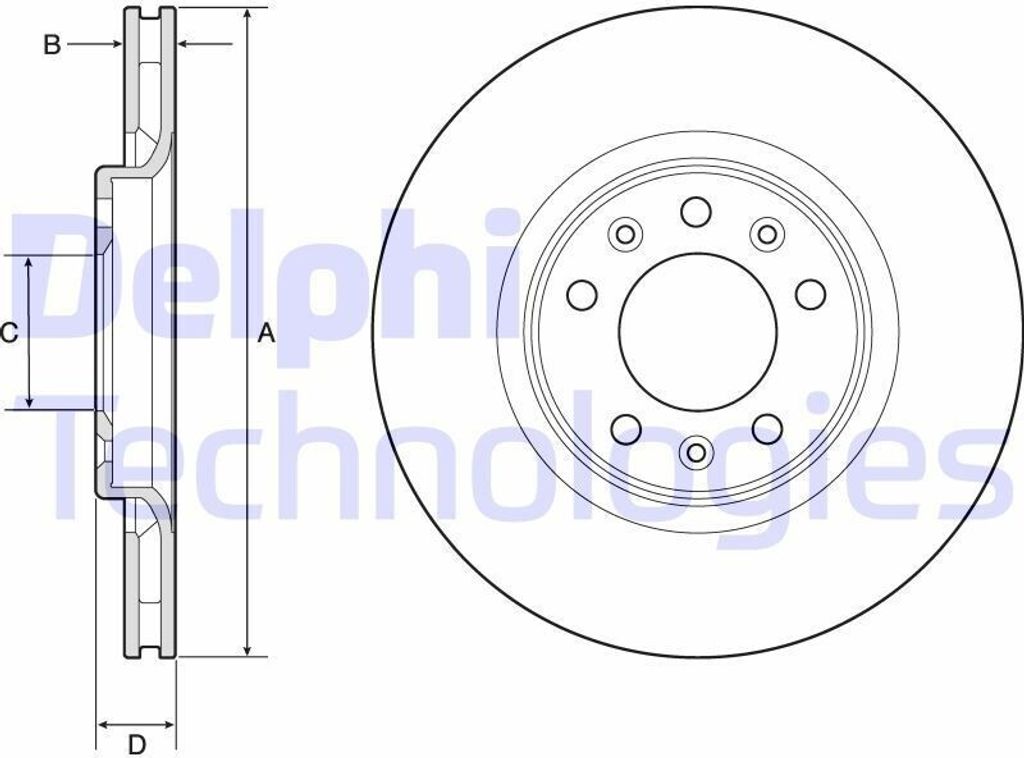 2x DELPHI Bremsscheibe BG4806C für OPEL Zafira Life (K0) Produktbild 