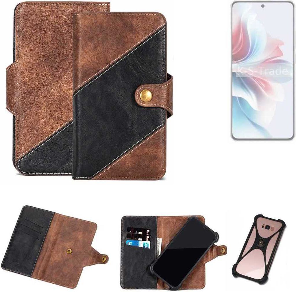 K-S-Trade Handyhülle Schutzhülle Bookstyle Case kompatibel mit Oppo Reno11 A Klapphülle Cover Hülle Schutztasche 1x