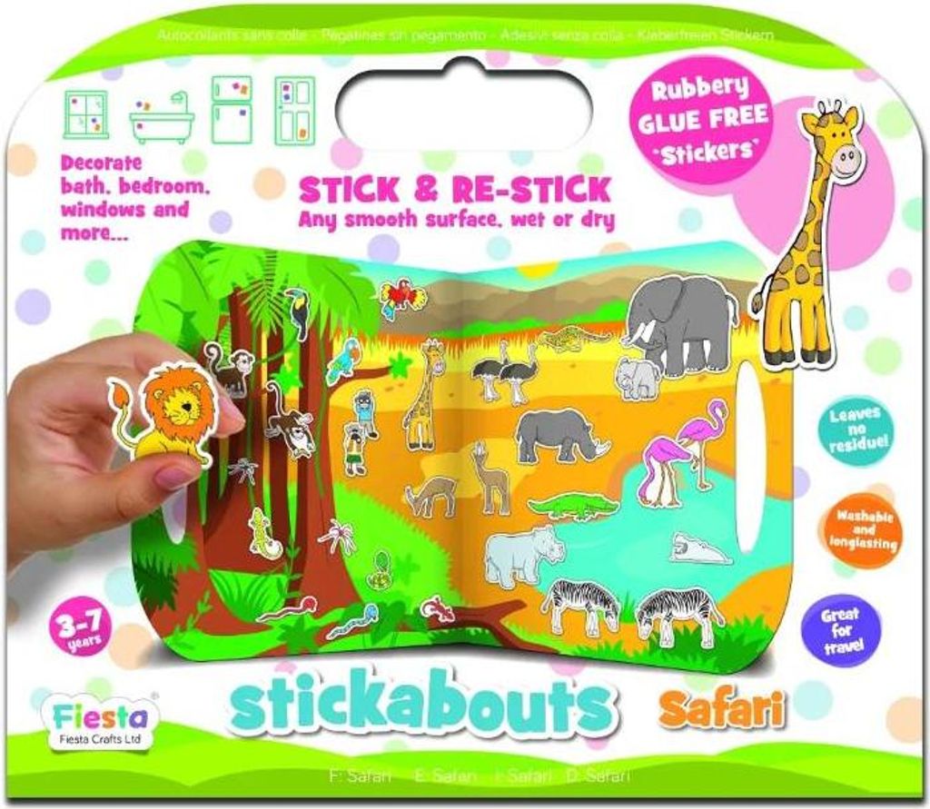 Fiesta Crafts Safari Sticker-Spielzeug wiederverwendbar kreatives Spiel