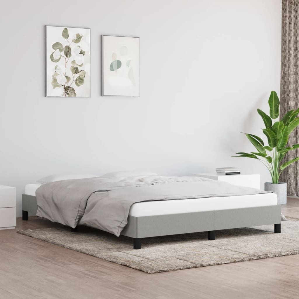 Maison Exclusive - Bettgestell ohne Matratze Hellgrau 140x200 cm Stoff