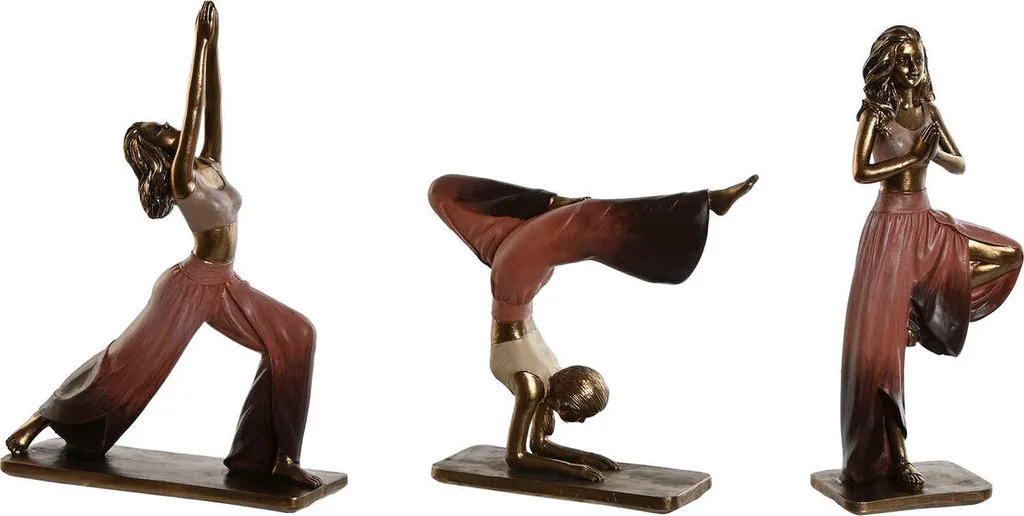 Boostez votre Déco Zen avec le Trio de Figurines Yoga Rose Or 26 cm