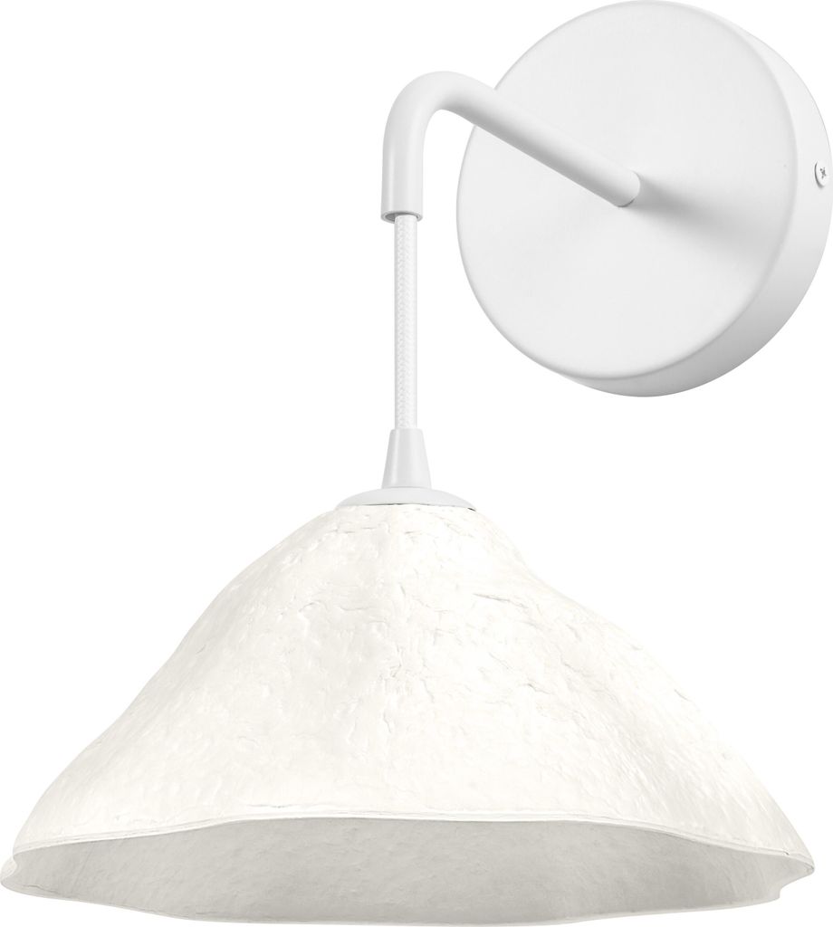 OSRAM Wandleuchte Decor Lotus Leaf weiß aus Metall und Pappmaschee, E14, 219 mm Länge, Leuchtenschirm aus recyceltem Material, nachhaltig durch a...