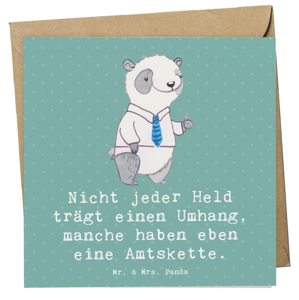 Mr. & Mrs. Panda doppelkarte Bürgermeister Held - Meeresbrise - Geschenk, Engagement, Geschenke mit Herz, anlasskarte, Gemeinschaft, Amtsleiter, f...