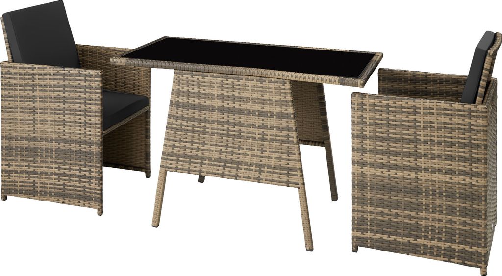 Salon de jardin LAUSANNE 2 places - marron naturel Image du produit 