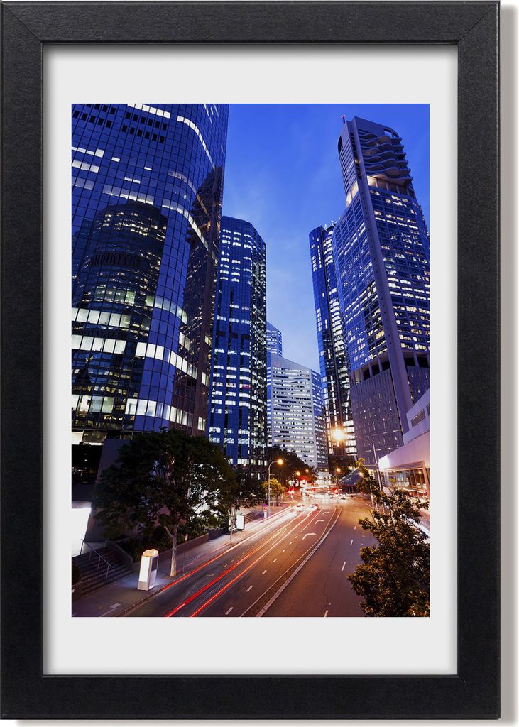 Bild 20x30 MDF-Rahmen, Wandkunst Wolkenkratzer