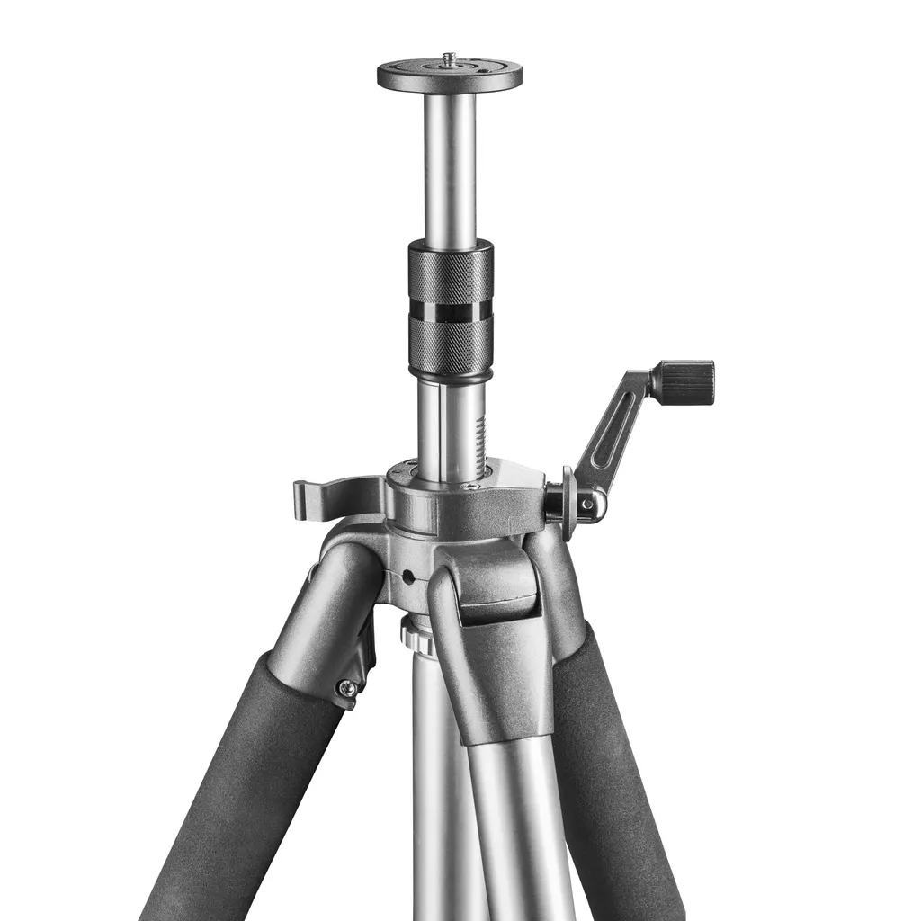 Treppiede Mantona Alto con colonna a manovella estensibile fino a 295 cm, treppiede in alluminio con capacità di carico fino a 6 kg, treppiede fotografico con divaricatore centrale per la stabilità, treppiede per fotocamera per gli spostamenti - 4