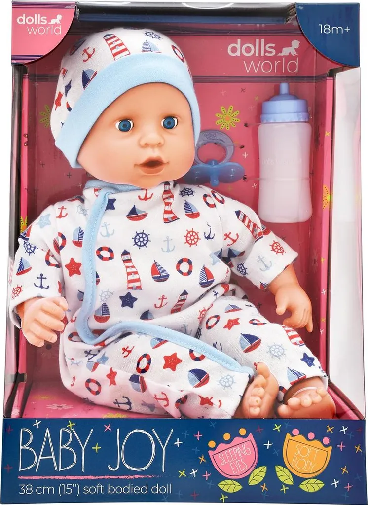 Poupée DollsWorld Baby Joy 38cm vêtements blancs 78314 Peterkin 83146