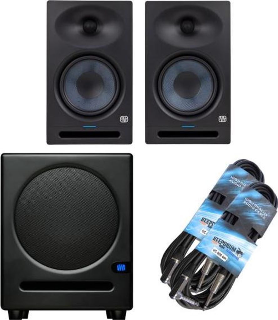 Presonus Eris Studio 8 Boxen 1 Paar mit Eris Sub 8 BT Subwoofer und 2x Kabel