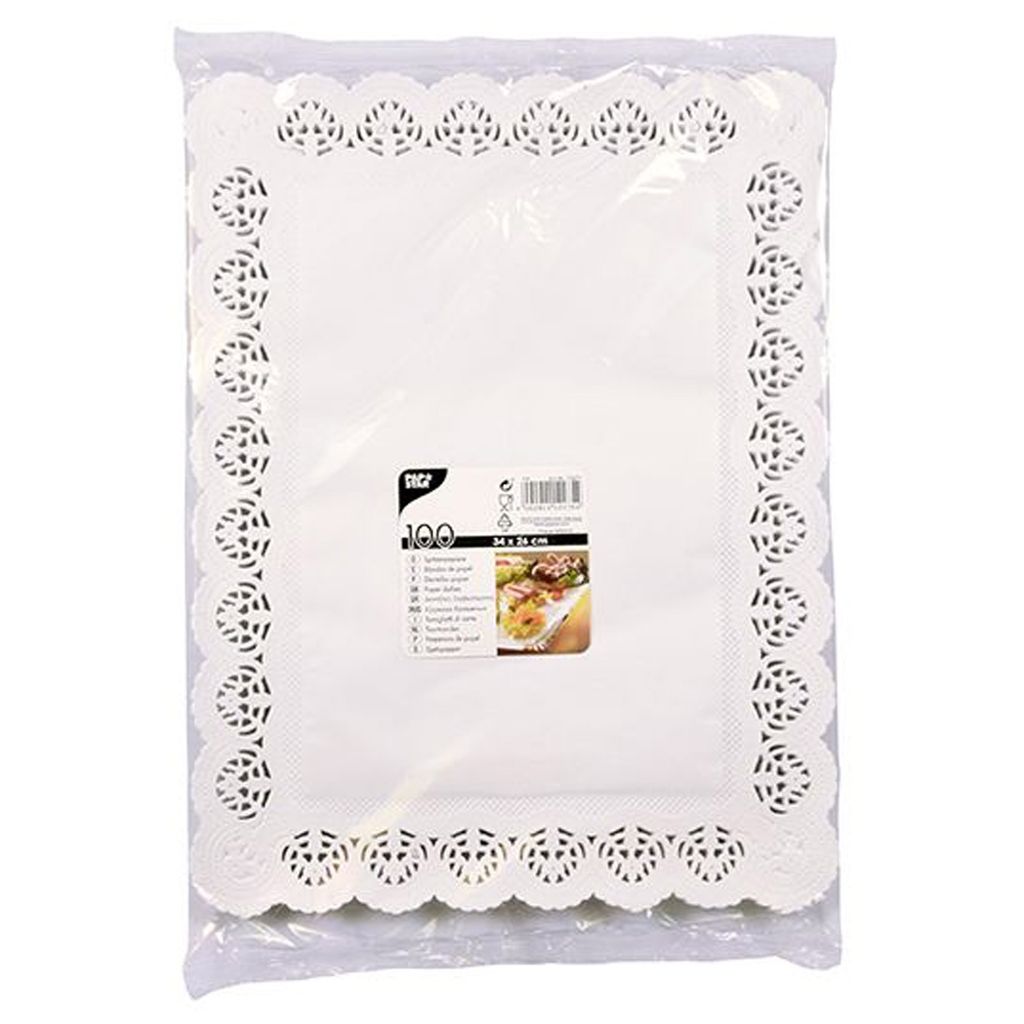 Papstar papier koronkowy kwadratowy 34 x 26 cm biały 100 Zdjęcie produktu 