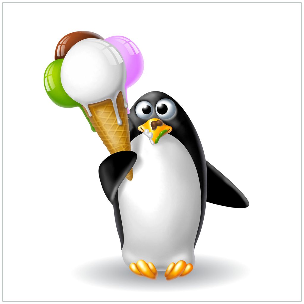 Wallario Möbeldesign / Aufkleber, geeignet für Ikea Lack Tisch - Süßer Eis Pinguin in 55 x 55 cm