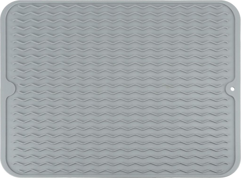 QUVIO Abtropfmatte - Abtropfgestelle - Geschirrspülen - Spülmaschine - Rutschfest - Haushalt - Silikon - 40 x 30 cm - Grau