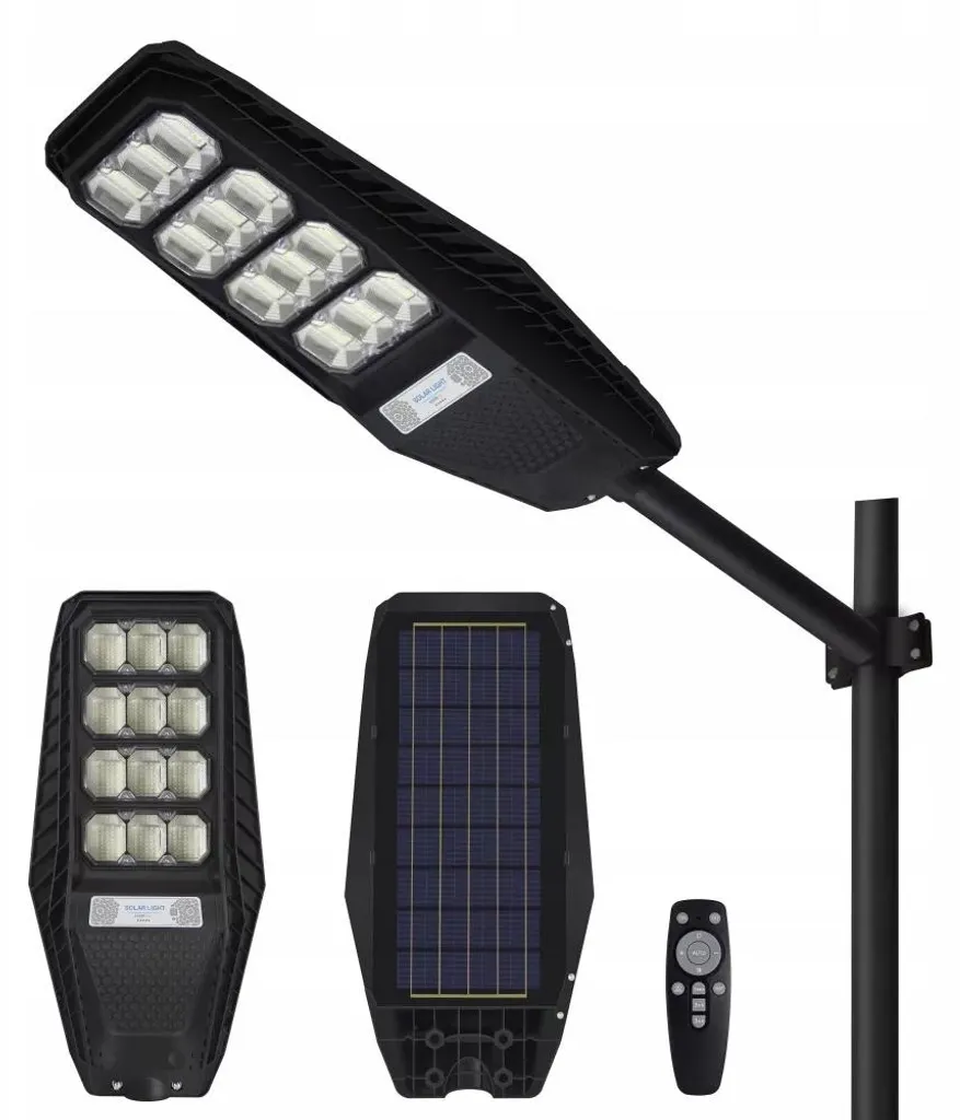 Lampe LED Solaire 300W Anti-Zone d'Ombre Éclairage Public avec Support