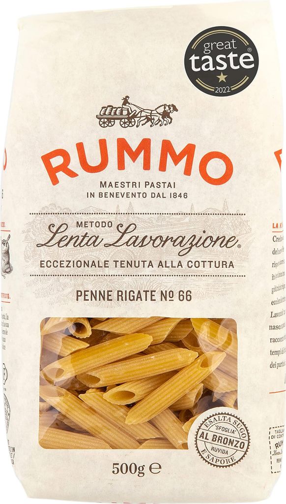 Rummo - Penne Rigate n.66 Bronze Gezeichnete - 16 Packungen mit 500 g