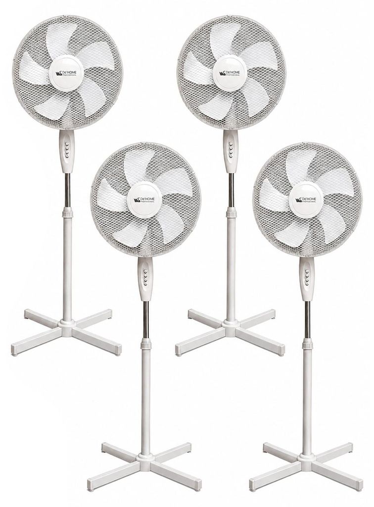 4x BURI Standventilator 45W | Höhenverstellbar 120-130 cm | Produktbild 