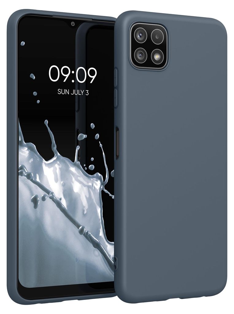 kwmobile Handyhülle für Samsung Galaxy A22 5G Hülle - TPU Case - Kabelloses Laden - Schutzhülle Cover in Dunkler Schiefer