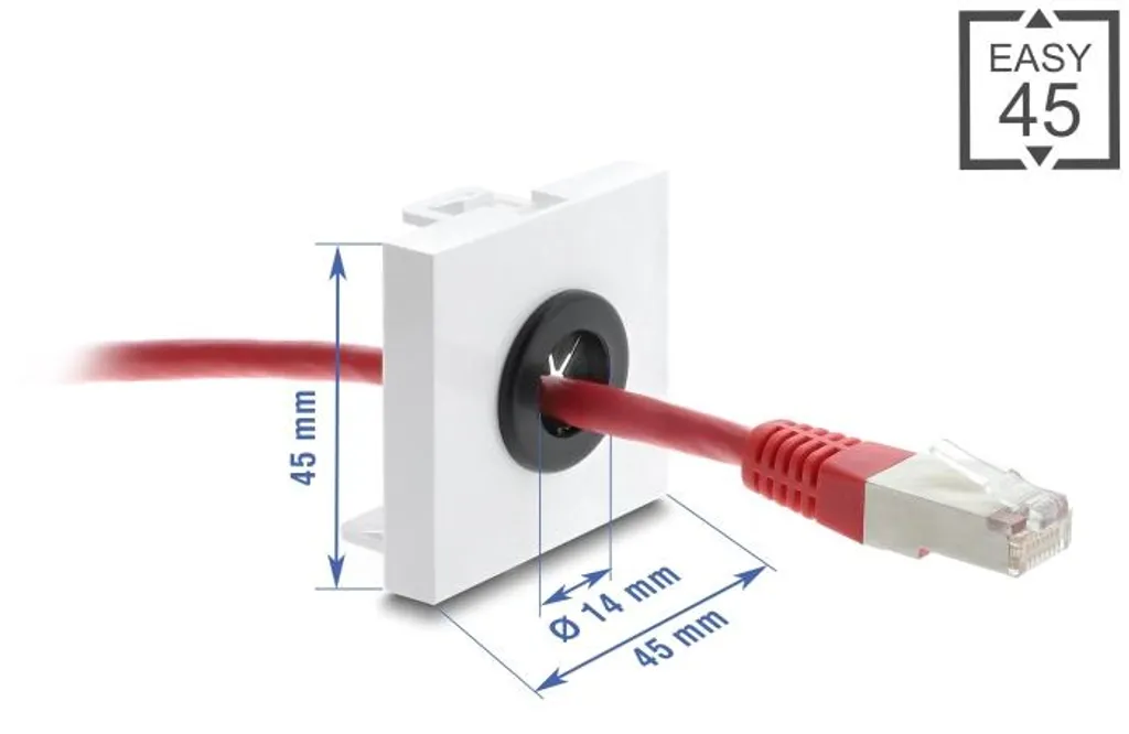 Évitez les Câbles Emmêlés avec le Passe-câble Easy 45 de 14 mm DELOCK Blanc