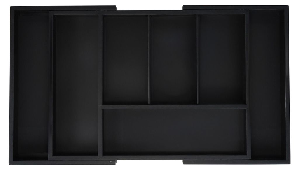 Relaxdays Besteckkasten, ausziehbar, 5 bis 7 Fächer, Produktbild  KI-generiertes Bild