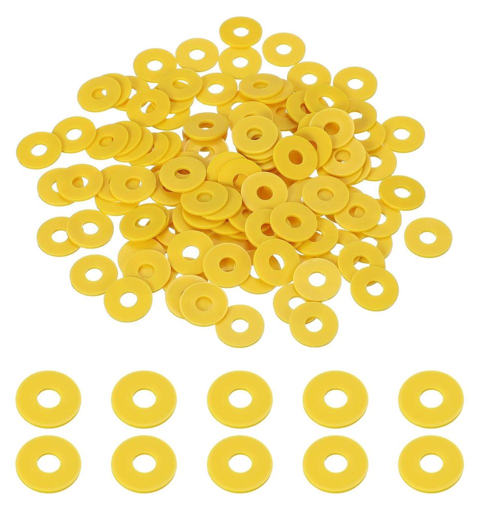 120 Stück Nylon-Kunststoffringe, 5 mm Innendurchmesser, 15 mm Außendurchmesser, 1 mm dick. Dichtungsringe, O-Ring-Distanzstücke, Unterlegscheibe...