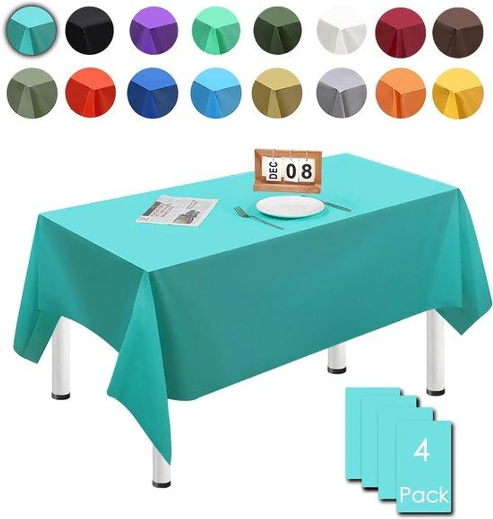 Nappe pour table de jardin et salle à manger jetable bleue 137x274 cm