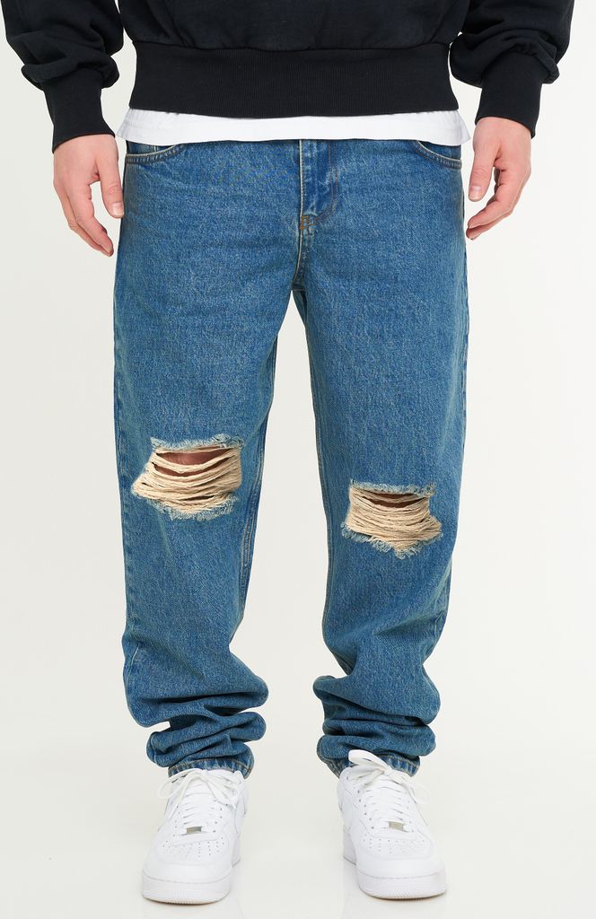DAILY Baumwolle Herren Jeans DCSAVANETA Herren Lange Hose Jeans Ripped Tapered-Fit