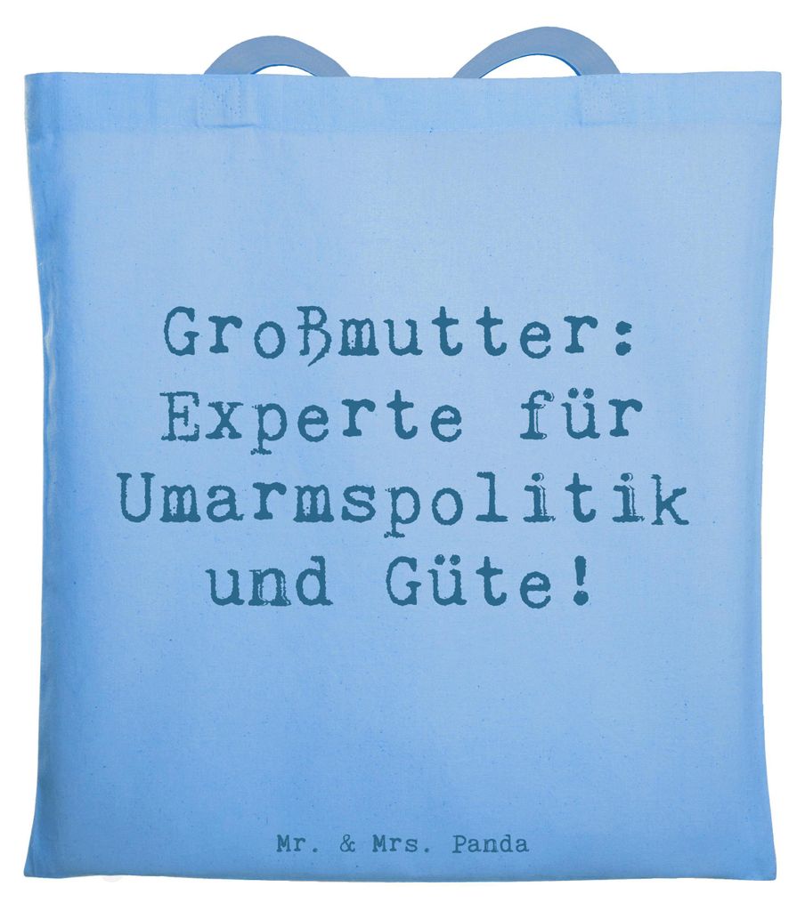 Mr. & Mrs. Panda Jutebeutel Spruch Großmutter Liebe - Sky Blue - Geschenk, Beutel, Wärme, für, Weihnachten, Familie, Familienmitglieder, Tote Ba...