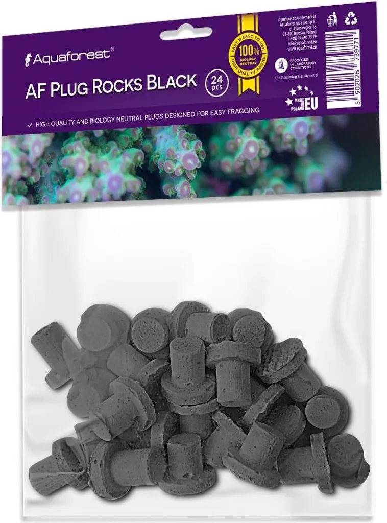 Aquaforest AF Plug Rocks Black 24 pz - Supporti Corallo Professionali