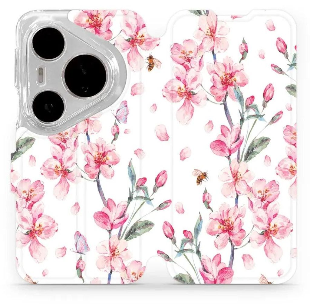 Handyhülle mit klappe für Huawei Pura 80 Pro / Huawei Pura 80 Pro Plus, Mobiwear Book, Rosa Frühling