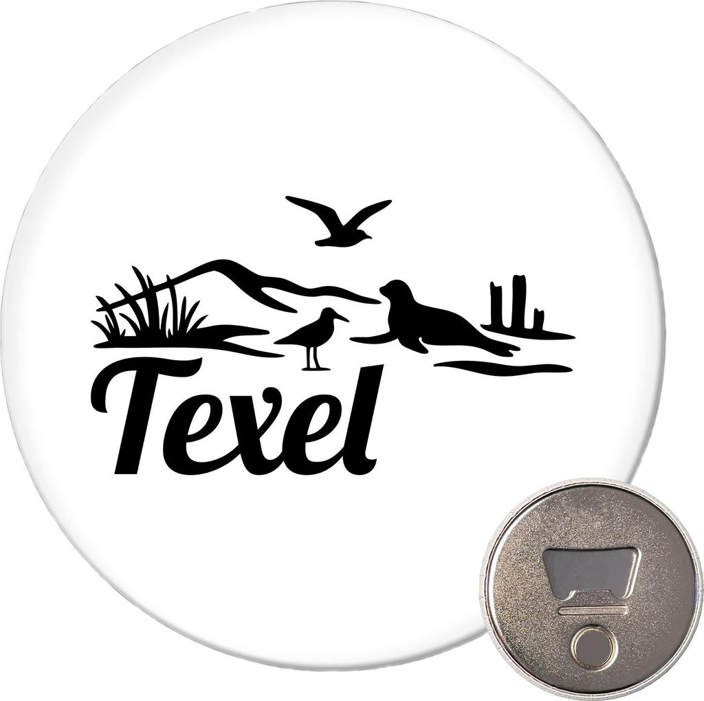 Huuraa Magnet Texel Niederlande 59mm Kühlschrankmagnet rund Produktbild 