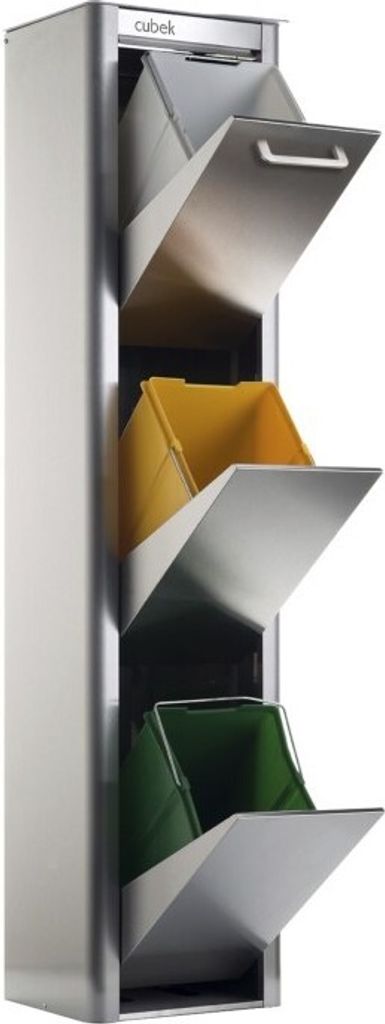 DON HIERRO - CUBEK - Mülleimer / Abfalleimer Mülltrennsystem 60L - 3x20L. Aus Edelstahl