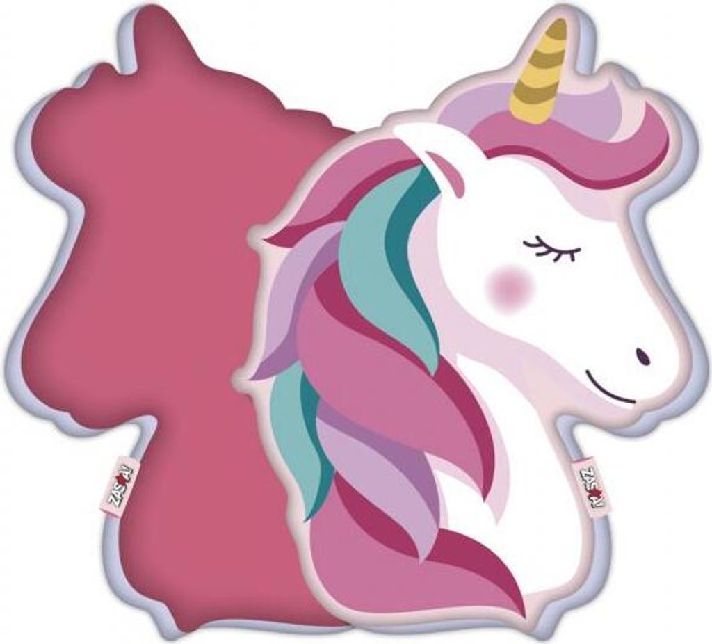 kissen Einhorn Mädchen 40 x 29 cm Polyester rosa/weiß