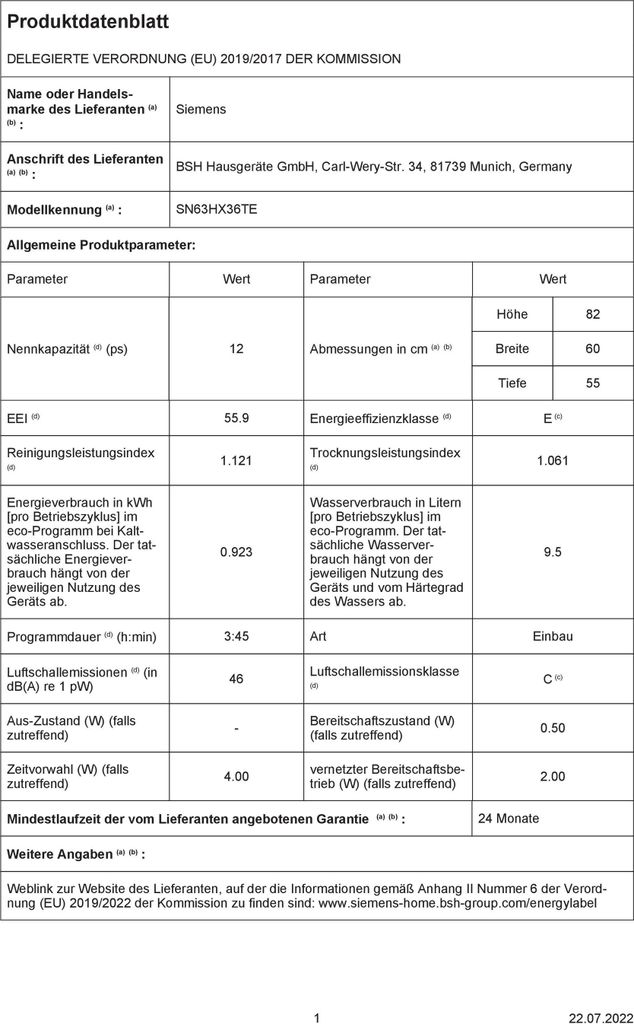 Siemens iQ300 SN63HX36TE Geschirrspüler 60 cm - Schwarz Produktbild 7