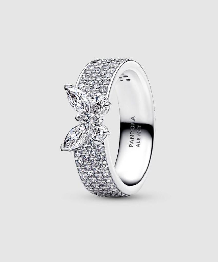 Pandora Funkelnder Schmetterling Markanter Ring 194270C01 Damenring, Ringgröße:60