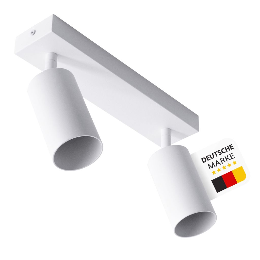 Deckenleuchte schwenkbar weiß Deckenstrahler Wandleuchte 2x Produktbild 