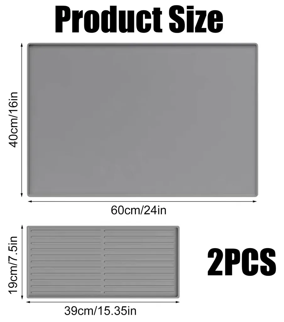 Accessoire machine à café tapis de protection silicone noir 60x40