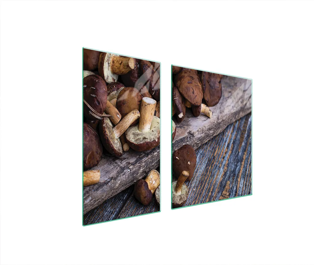 Copriforno Vetro Temperato 90x52 cm | Protezione Piano Cottura Funghi