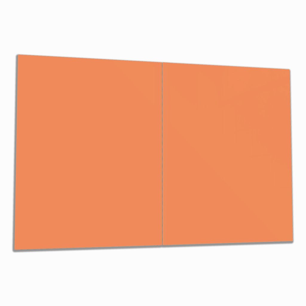 Wallario Herdabdeckplatte aus Glas, Größe 80 x 52 cm 2-teilig, Motiv Pastellorange