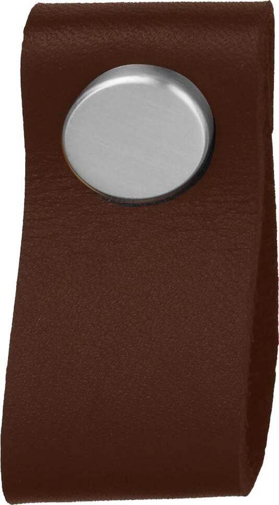 Natural Goods Berlin Möbelgriff SCHLUPPE, Möbelknopf, Schrankgriff, Knauf für Schublade und Tür, Braun, Edelstahl-Optik, 1 Stück