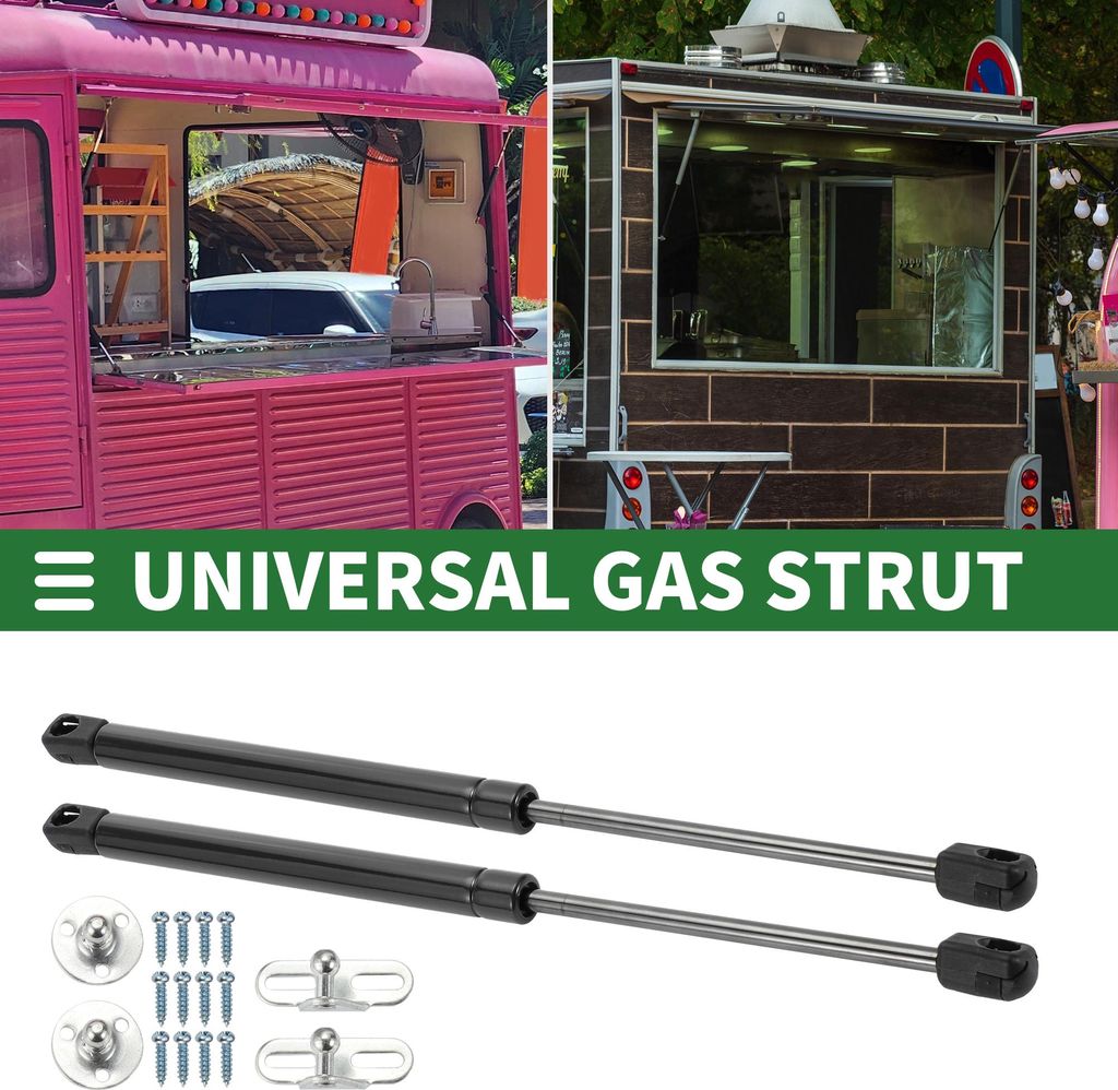 Universelle Liftunterstützungen Gasfedern 15 Zoll / 380 mm 70 lb / 310N / 31 kg Schwarz für Autodeckel Bootsluke Dachfenster Deckel unter dem Bet...