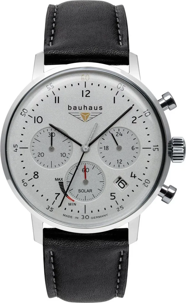 Bauhaus 2086-1 Montre Dessau Solar Chrono avec Mouvement Solaire Durable