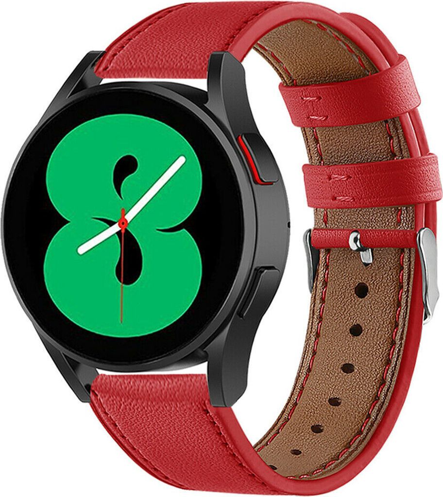 Strap-it Samsung Galaxy Watch 4 40mm Lederarmband (Rot)