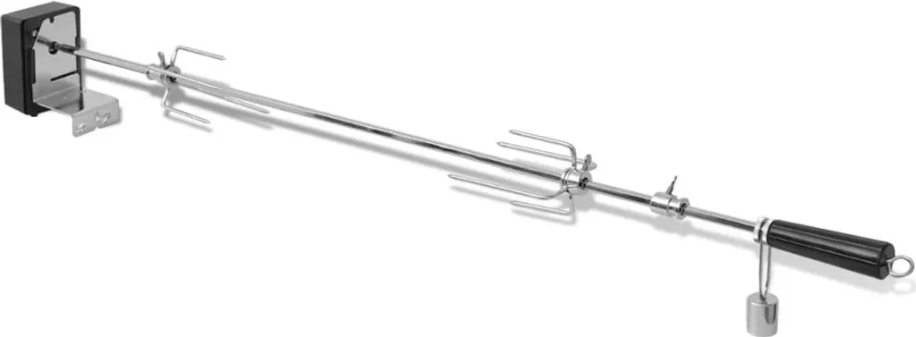 VidaXL Girarrosto Motorizzato 100cm: Kit Spiedo Acciaio per Barbecue