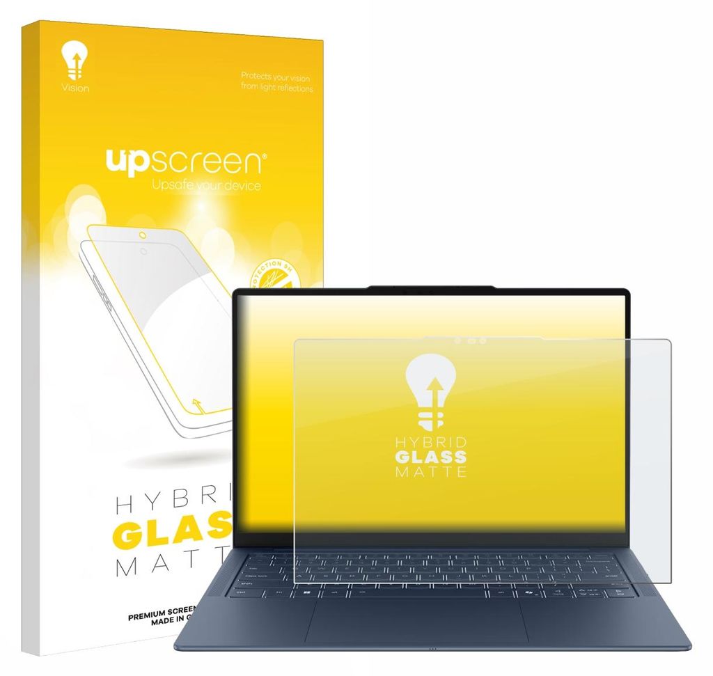 upscreen Entspiegelungs Schutzglas für Lenovo Yoga Slim 7x Gen 11 14" Schutzfolie Panzer Folie Glas Display Schutz matt