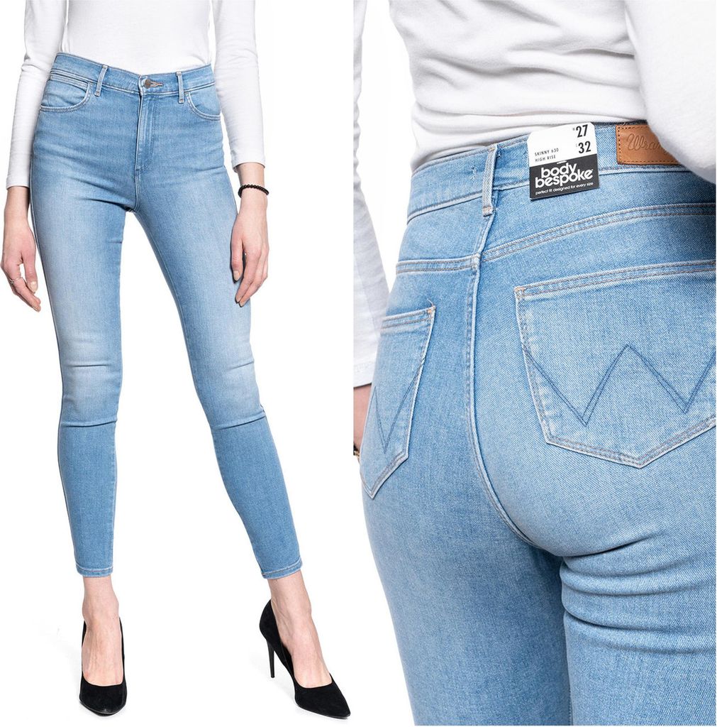 WRANGLER, Damen Jeanshose, Skinny fit, HIGH RISE SKINNY, W28 L32, Blau, Jeans, baggyjeans, buggy
