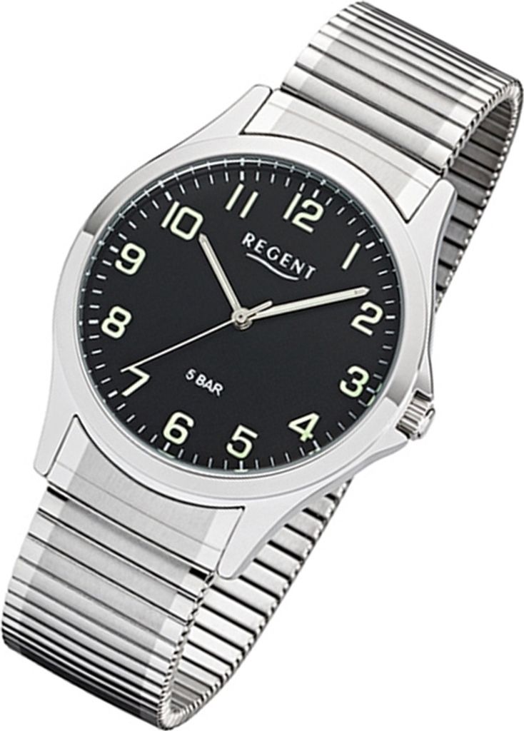 Regent Herren Uhr Zugarmband 1242428 Analog Metall Produktbild 
