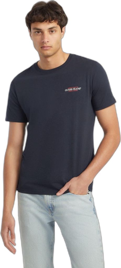 Guess Jeans Gj Cn Slim American Tr Kurzarm-t-shirt Blau 2XL Herren Blau 2XL