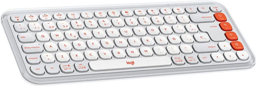 Logitech POP ICON KEYS, Mini, Kabellos, Bluetooth, Scherenschalter, QWERTY, Weiß